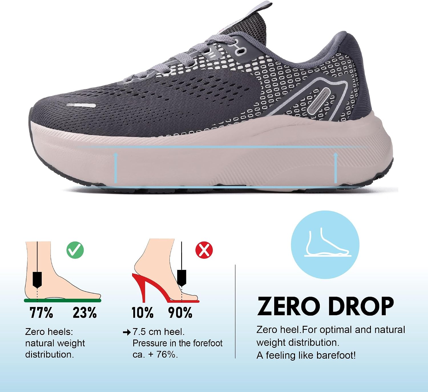 Thumbnail 2 de JACKSHIBO Wide Toe Box Sneakers 1.57 in