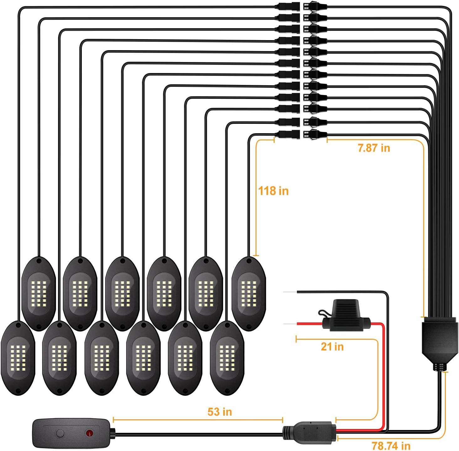 Thumbnail 5 de Honalia Pure White Rock Lights 12 Pods