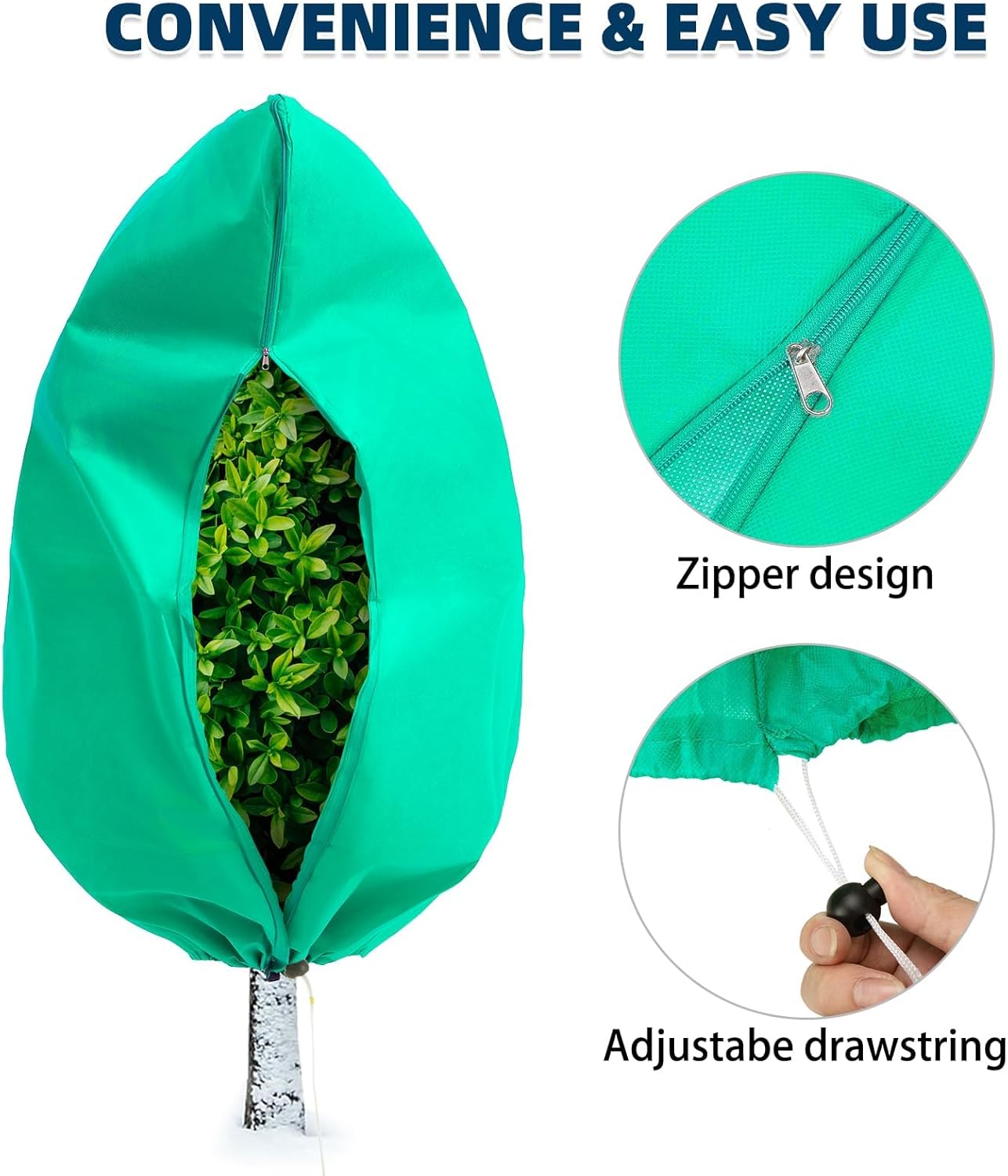 Detalle de Homimp OUTPC1116 Plant Frost Covers, 4-Pack with Zipper and Drawstring