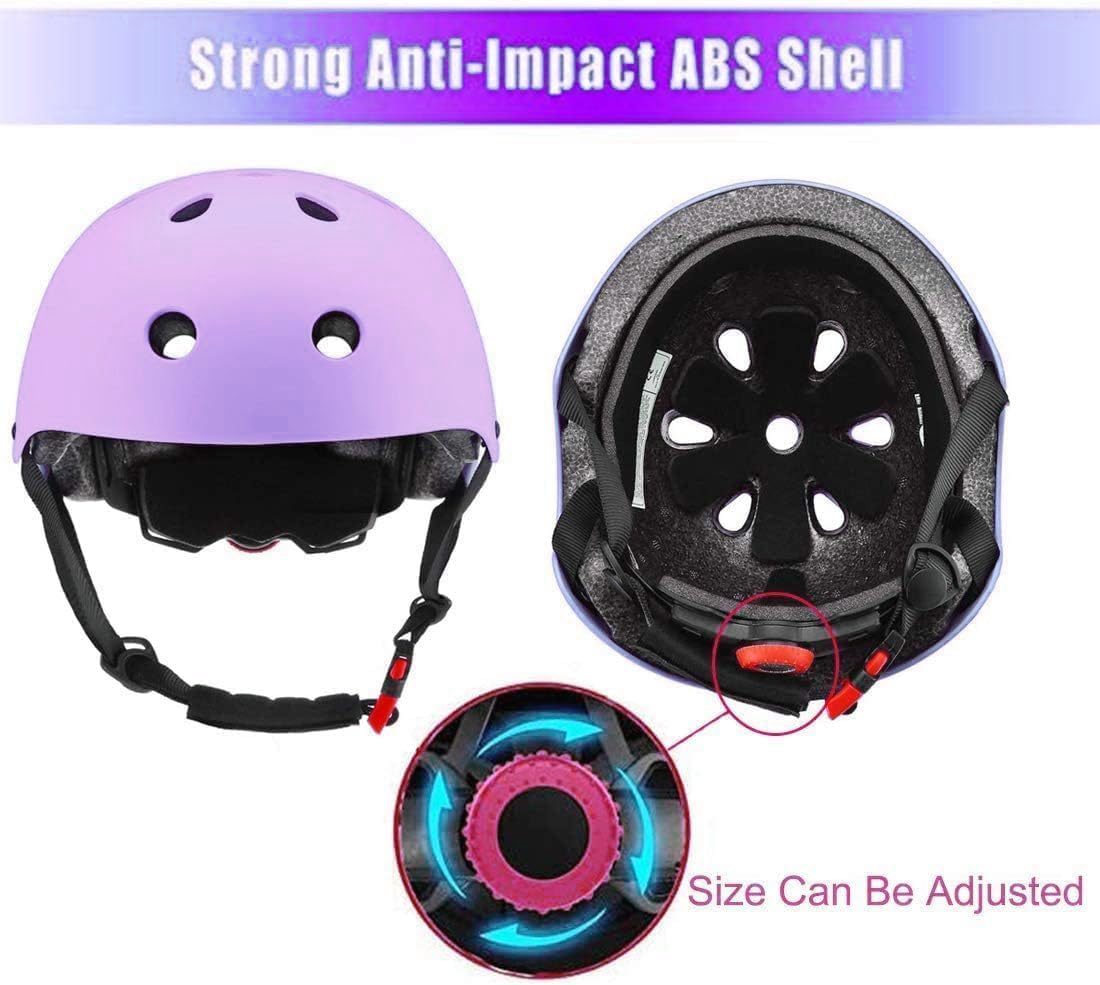 Detalle de Color Gradient Adjustable Kids Bike Helmet 7-in-1 Protective Gear Set