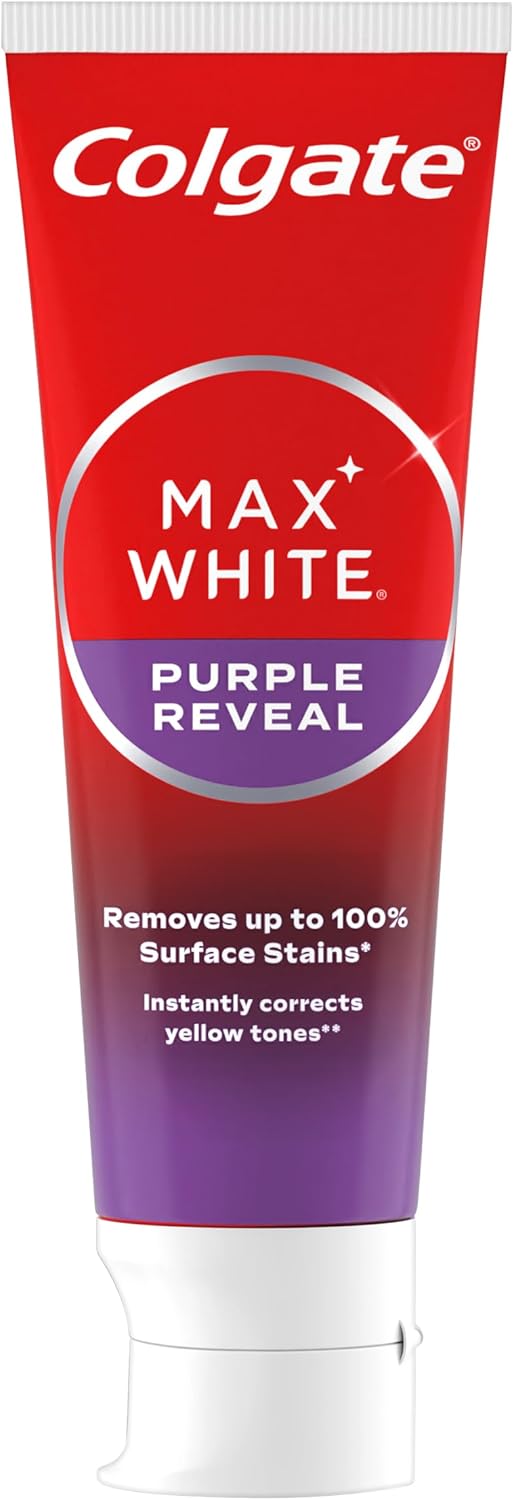 Detalle de Colgate Max White Purple Reveal Toothpaste – 4 x 75ml