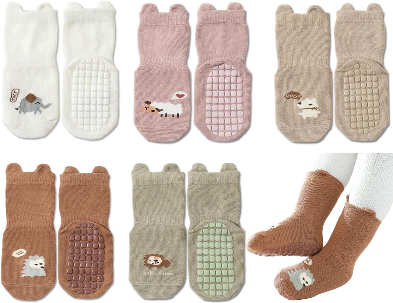 Thumbnail 6 de Exemaba Rutschfeste Baby-Socken – 5 Paar Anti-Rutsch-Socken für Mädchen und Jungen