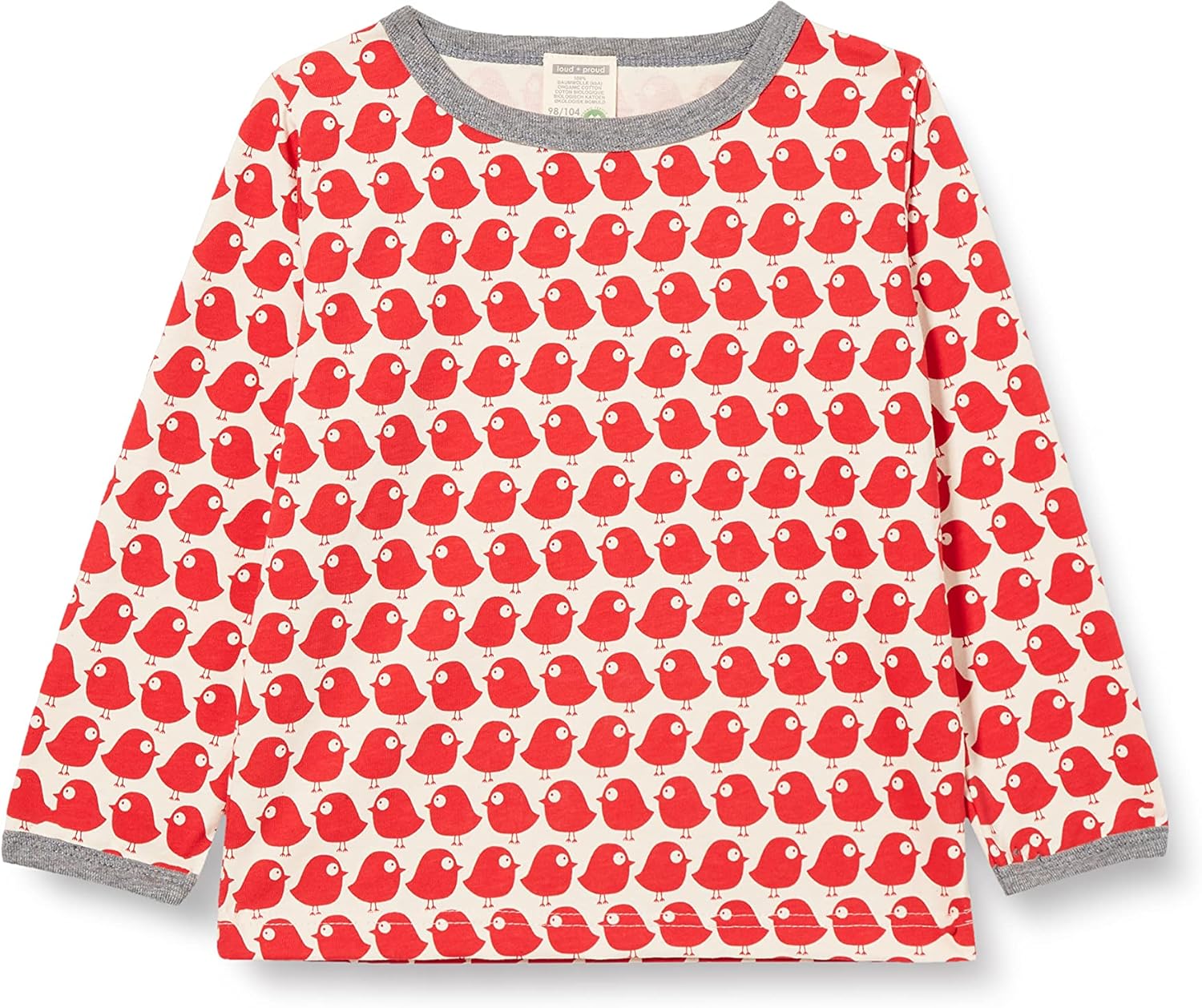 Detalle de Loud + Proud Unisex Kinder Langarm Shirt Vogel Print