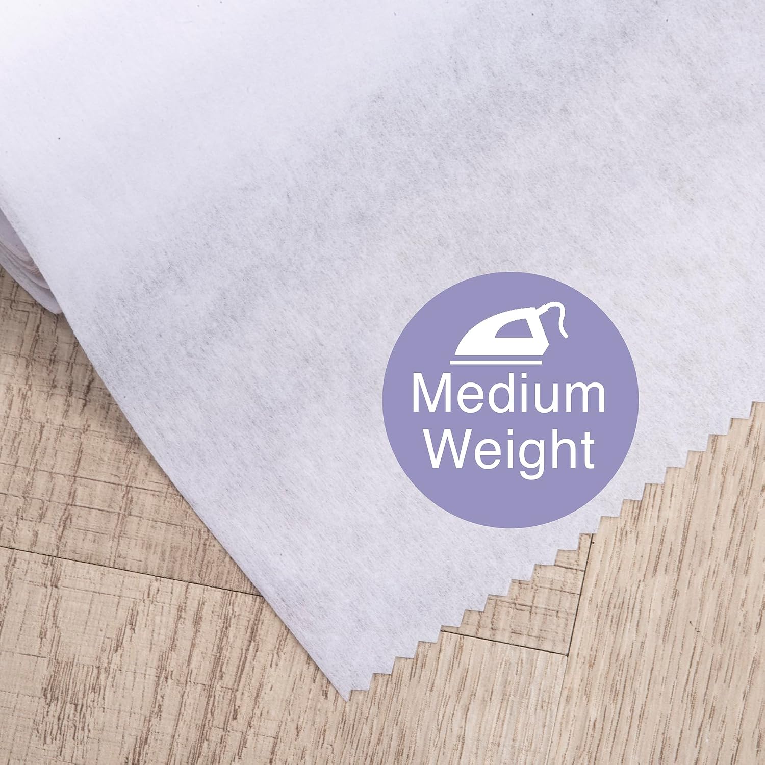 Thumbnail 1 de The Bead Shop Iron On Fusible Interfacing Fabric – Medium Weight, 90cm Wide, 3 Metres, White (Non-Woven)