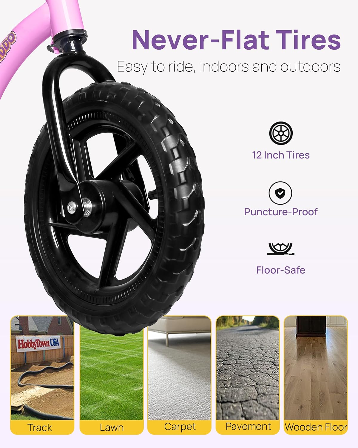 Detalle de KRIDDO Toddler Balance Bike (24 Months to 5 Years) with Limited Steering and Training Footrest