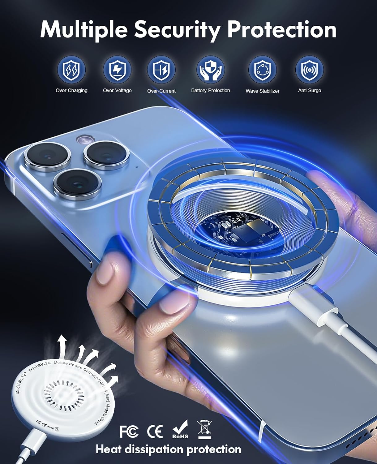 Detalle 2 de Mag-Safe Magnetic Wireless Charger 15W for iPhone