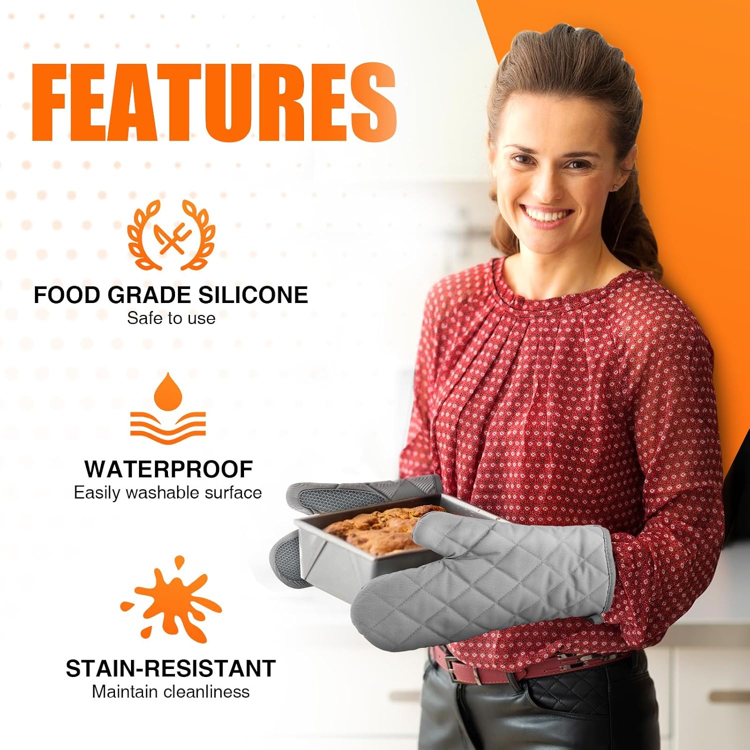 Detalle 2 de Silicone Oven Mitts, 10.5-Inch