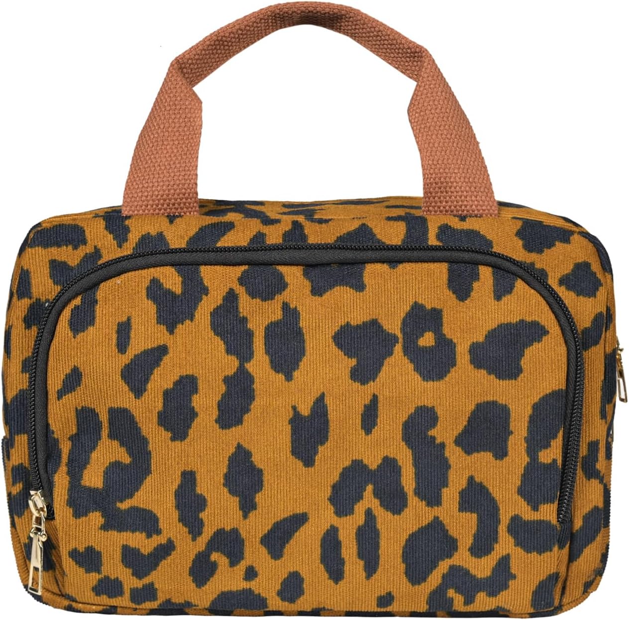 Detalle de Funtlend Kulturtasche für Damen aus Cord – Kulturbeutel/Kosmetiktasche zum Aufhängen (25 x 9 x 16 cm)