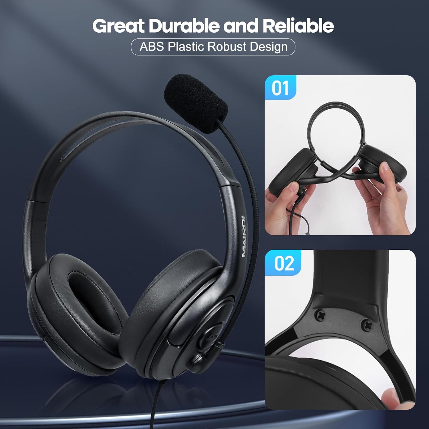 Thumbnail 5 de USB Headset with Noise Cancelling Mic 2-year warranty