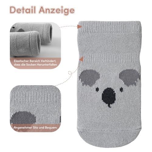 Thumbnail 6 de SockWaddles Chaussettes antidérapantes bébé, lot de 5 paires en coton, motif panda, 1-3 mois