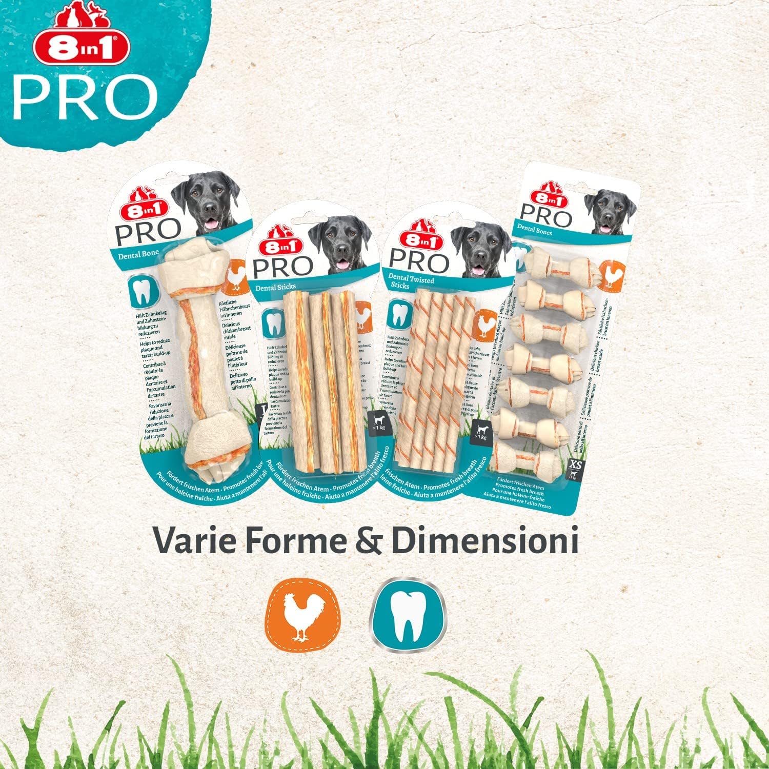 Thumbnail 6 de 8in1 Pro Dental Twisted Sticks - Bastoncini da Masticare Sani per Cani, 35 Pezzi