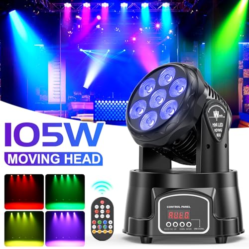 Detalle de Delibang 2 Unità 7X15W Teste mobili LED Wash DMX512 RGBW 4 in 1 – versione aggiornata