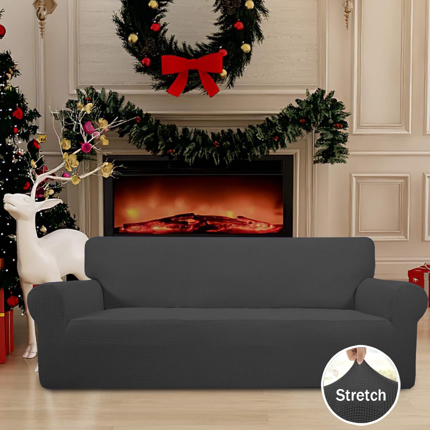 Detalle 2 de Easy-Going Stretch Sofa Slipcover 60-81 in