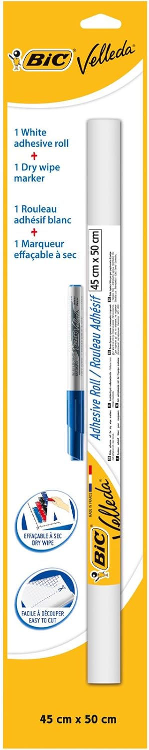 Thumbnail 4 de BIC Velleda Whiteboard Folie – Selbstklebend, trocken abwischbar, 100 x 200 cm (1 Rolle)