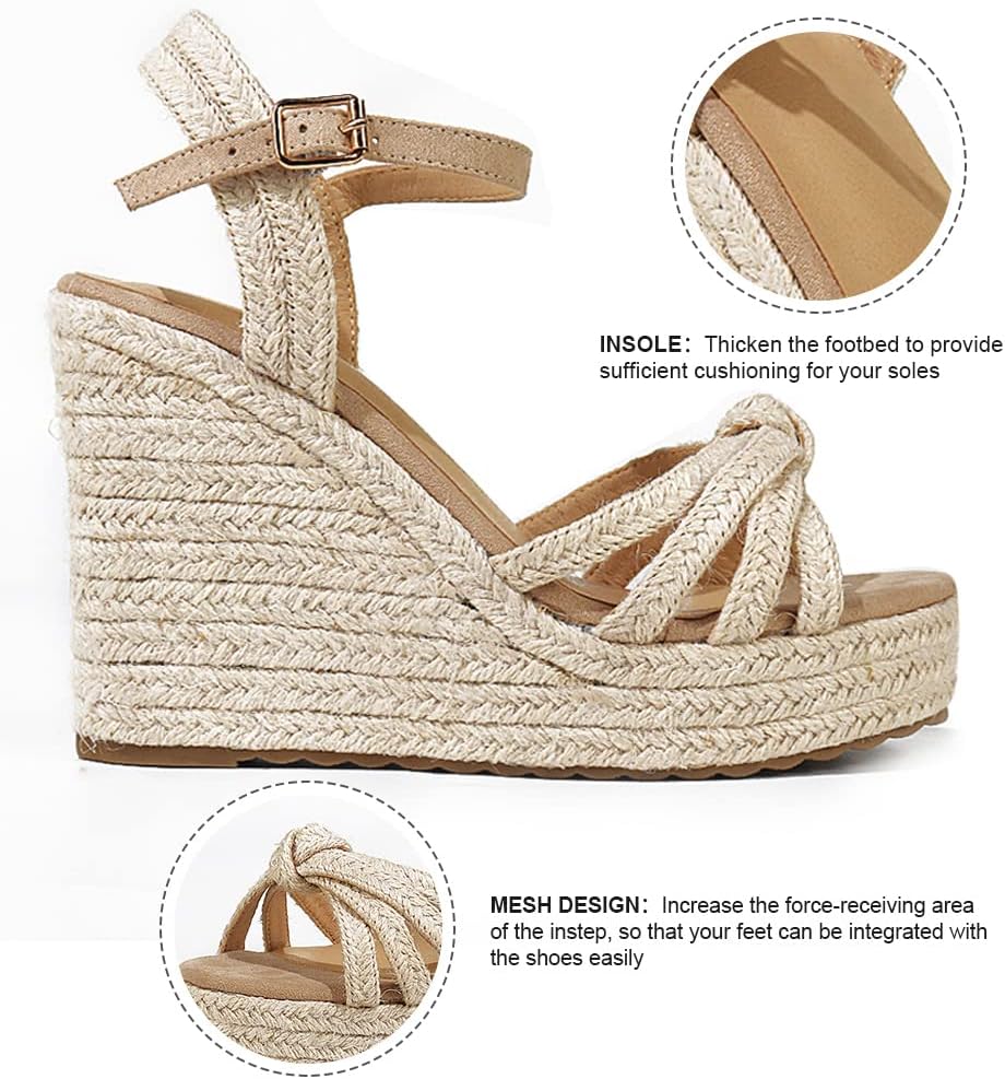 Thumbnail 2 de mikarka Sandals for Women 2026: Comfortable Wedge Platform Espadrille Sandals