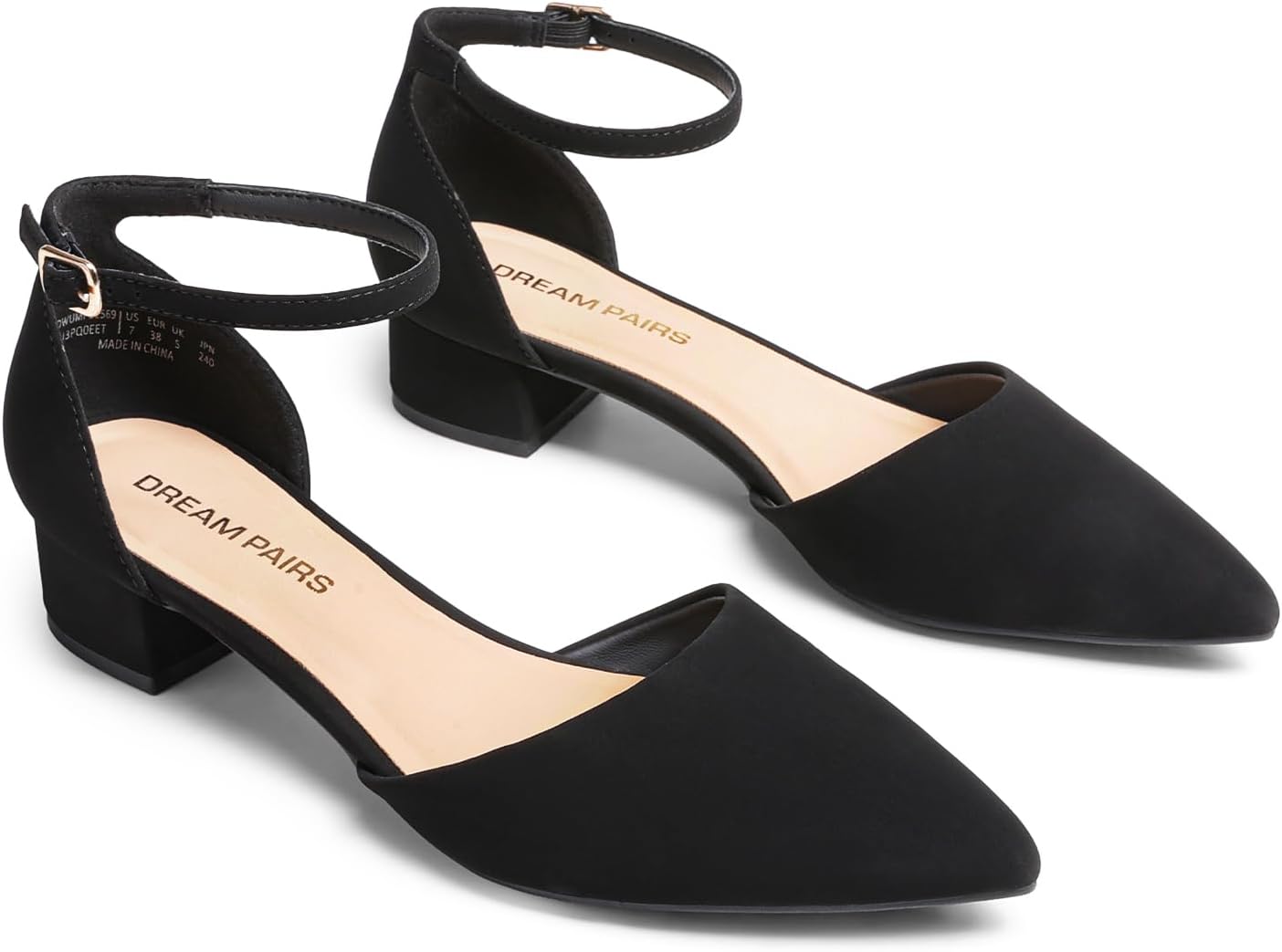 Thumbnail 6 de DREAM PAIRS Women's Pointed-Toe Dress Pumps, 1.38-Inch Block Heel and Ankle Strap