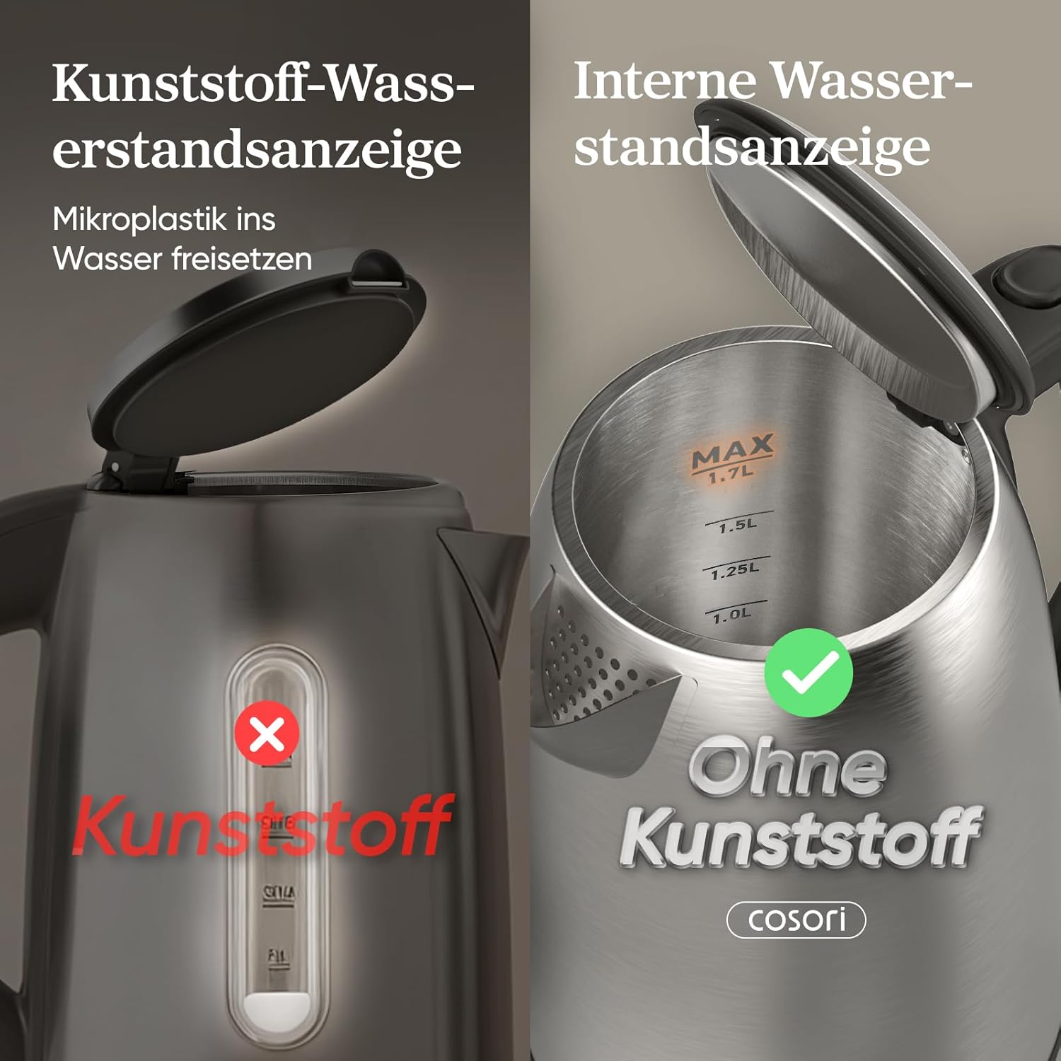 Thumbnail 4 de COSORI Wasserkocher Edelstahl 1,7 L 🍵