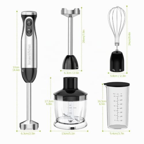 Thumbnail 7 de Bonsenkitchen Frullatore a Immersione 4‑in‑1 da 1000W: potenza, versatilità e design in acciaio inox