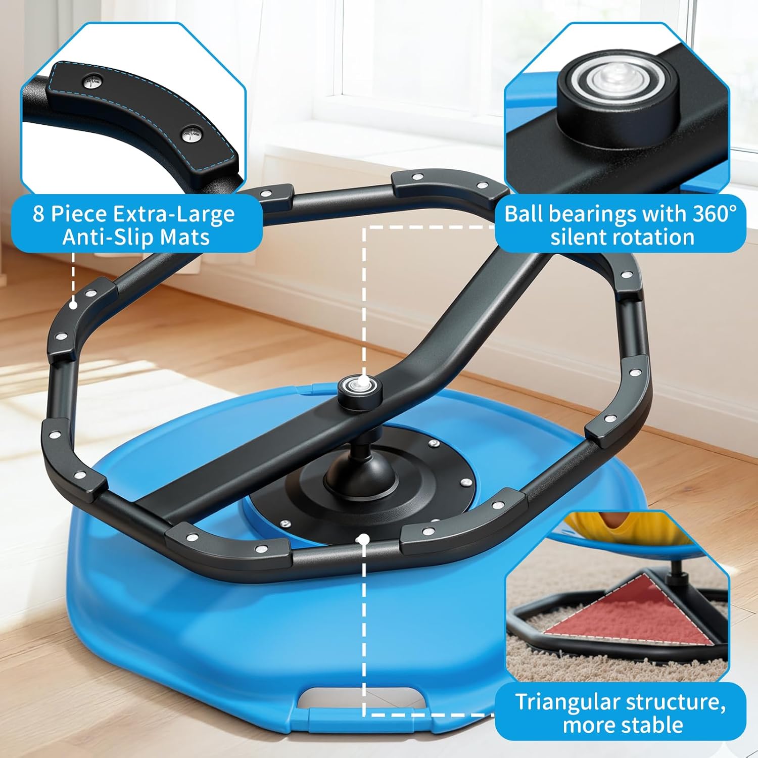 Thumbnail 3 de Pandapop Drehstuhl Kinder für Autismus – sensorischer Drehsessel mit verbessertem Sitzpanel, Griff und 360°-Rotation