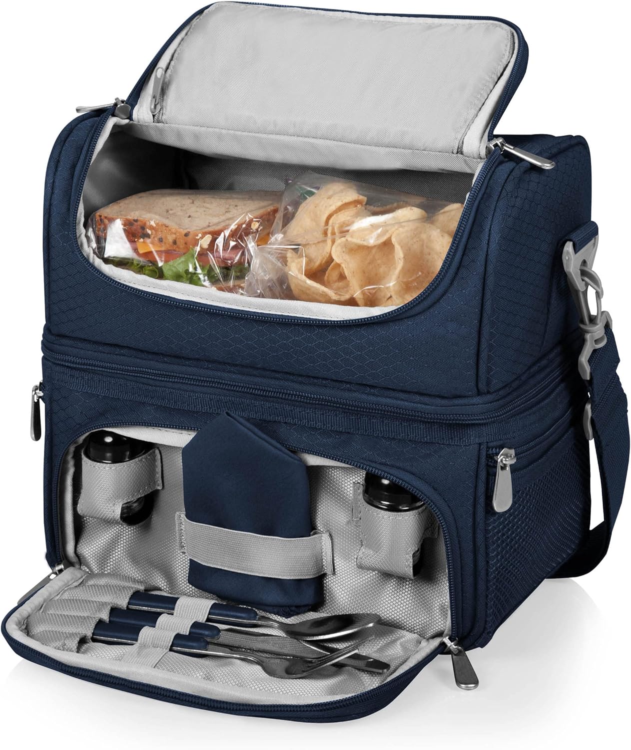 Thumbnail 3 de PICNIC TIME NFL Insulated Lunch Bag with Picnic Set (Navy)