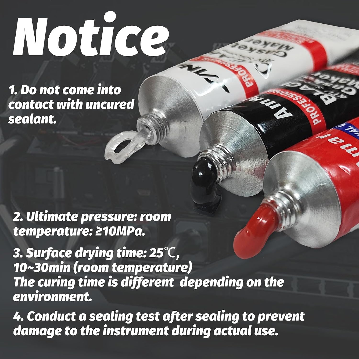 Thumbnail 5 de 1DFAUL RTV Silicone Gasket Maker, 170 g High-Temp Oil-Resistant Sealant