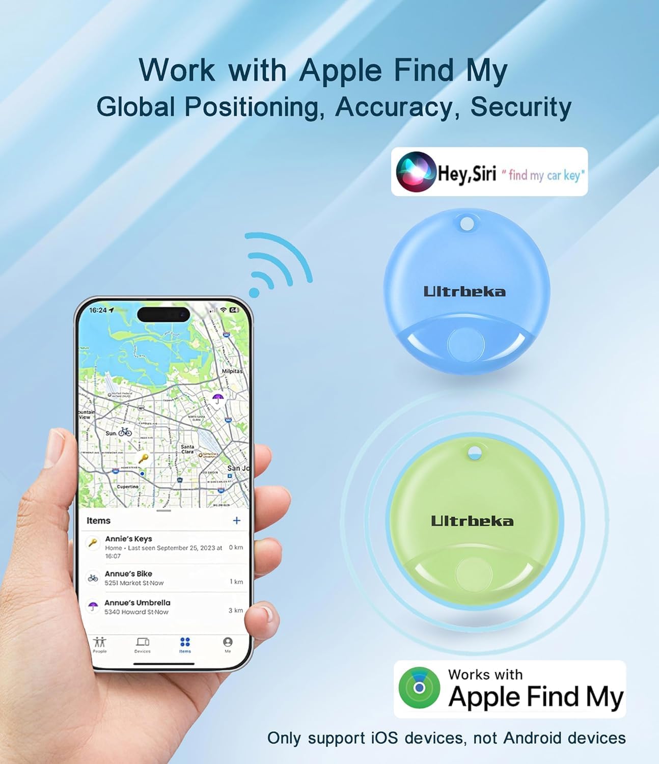 Detalle 2 de Ultrbeka Air Tag 4-Pack Bluetooth Tracker for Keys