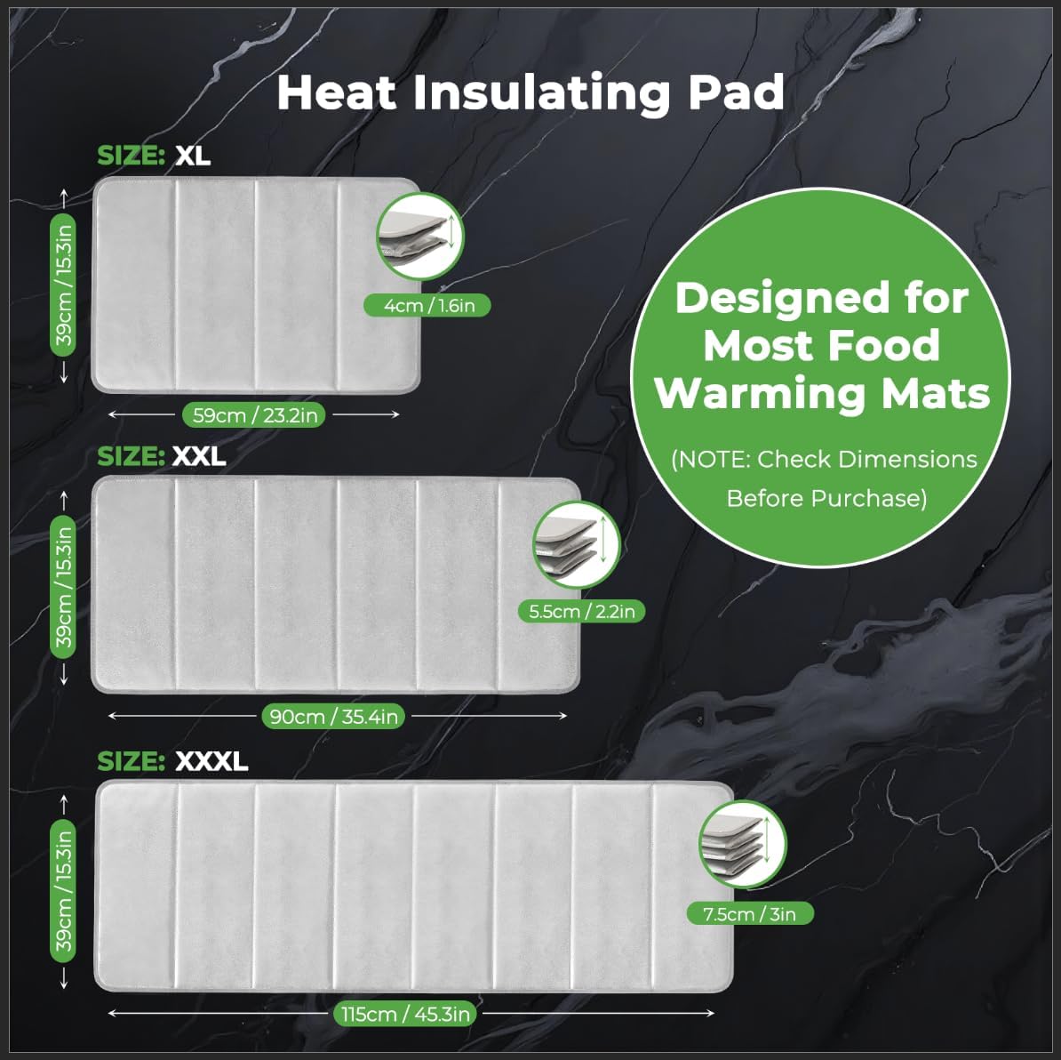 Detalle 2 de FYY 23x15.4 Inch Heat-Resistant Warming Mat ⚙