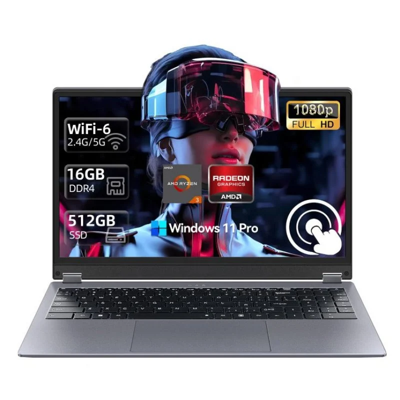 Detalle de Vanwin 15.6" AMD Ryzen 3 – Laptop Táctil 360° con Windows 11