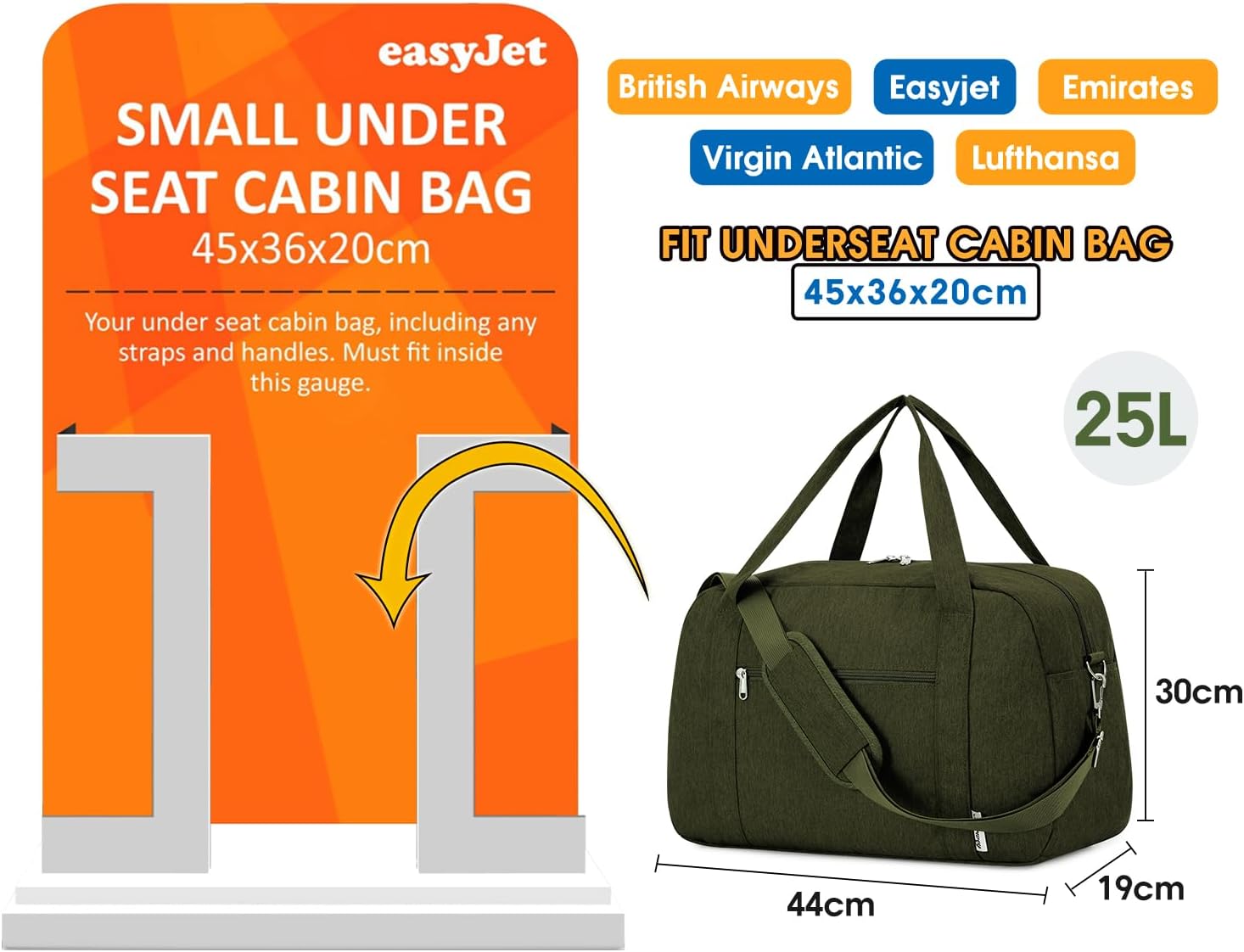 Thumbnail 1 de Easyjet Cabin Bag 25L Underseat Duffel