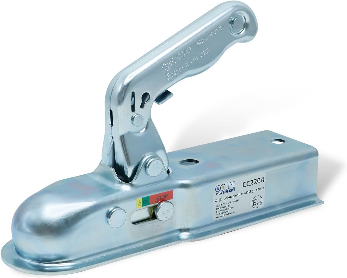 CCLIFE Aggancio per rimorchio 800 kg per tubo quadrato 60 mm