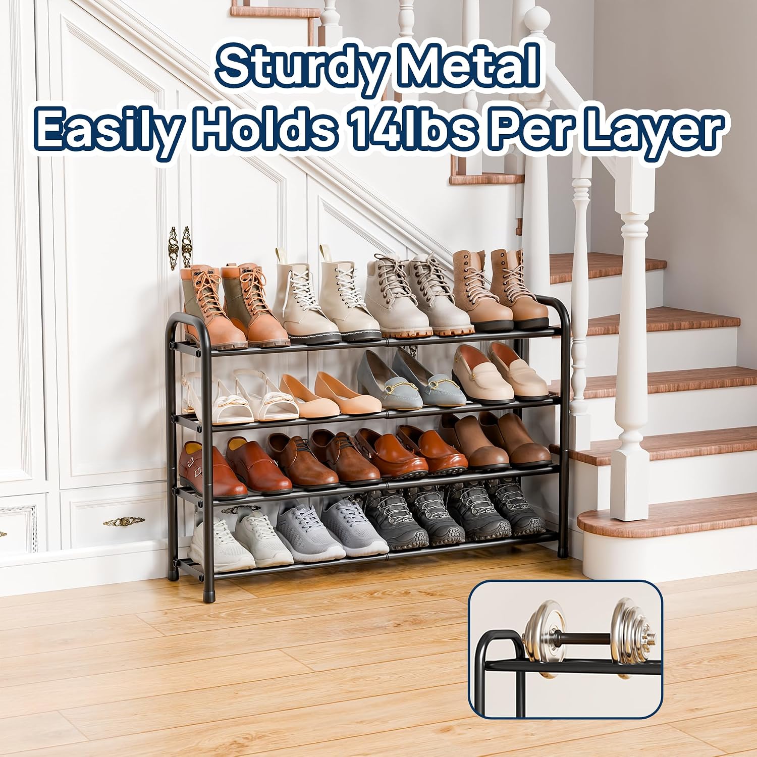 Thumbnail 4 de EnjoyBasics Expandable 4‑Tier Shoe Rack