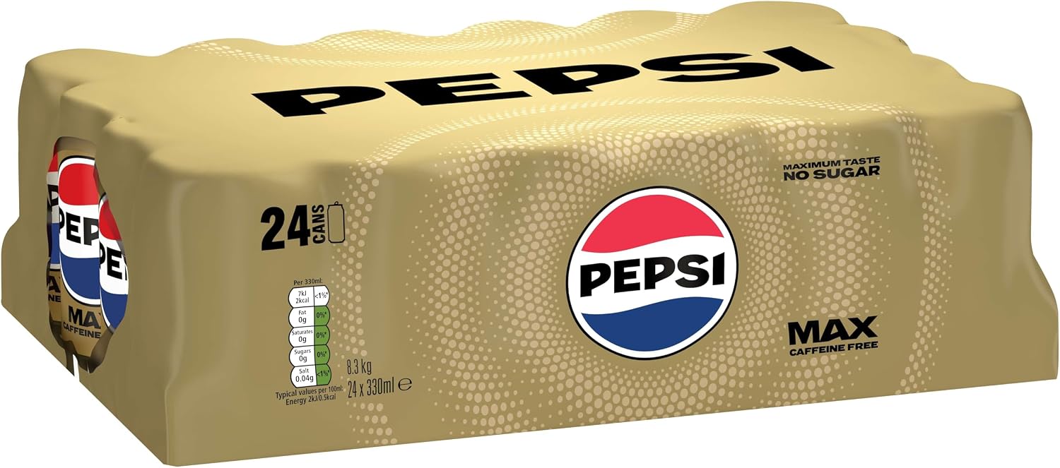 Detalle de Pepsi Max Caffeine Free Cola in 330ml Can (24 Pack) – Crisp, Zero Sugar & Zero Caffeine