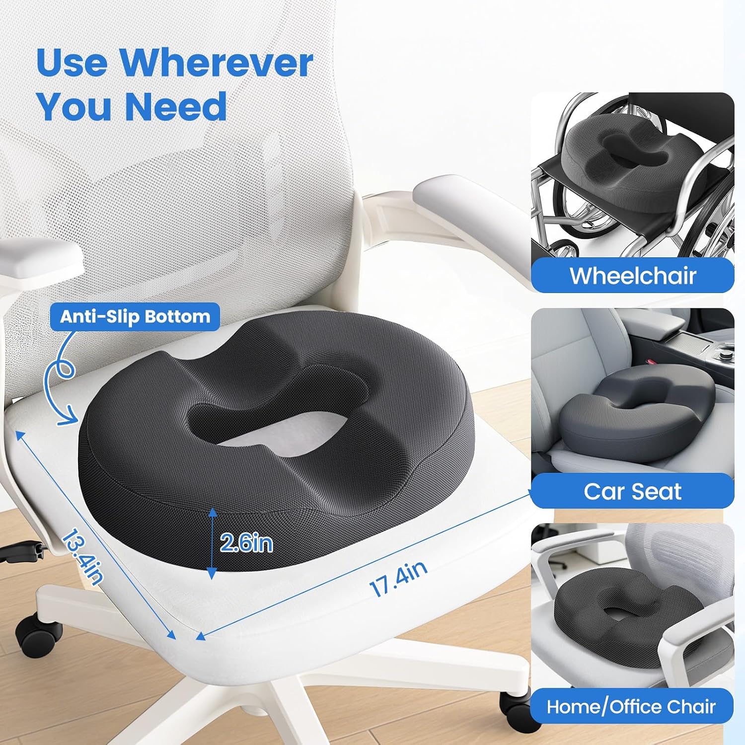 Thumbnail 5 de DailyCuddles Donut Seat Cushion with Cooling Gel Memory Foam