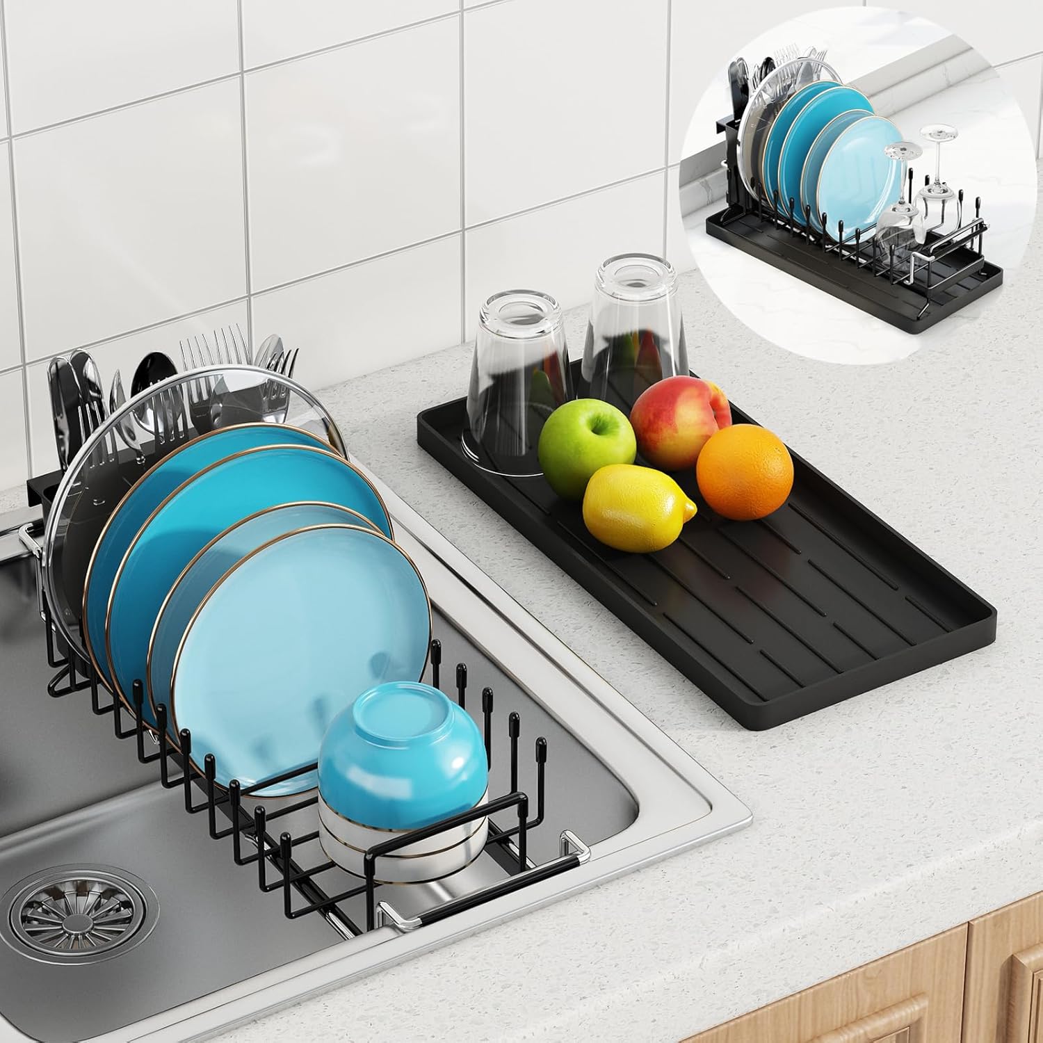 Thumbnail 6 de ANTOPY Small Dish Drying Rack Compact dish rack 🍽
