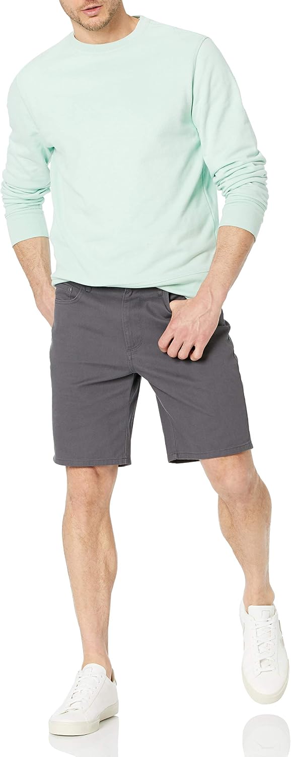 Detalle de Amazon Essentials Herren Leichtes Langarm-Sweatshirt aus Frottee, Rundhalsausschnitt