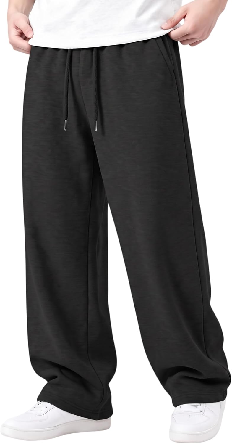 Detalle 2 de LuminBlaze Men’s Baggy Sweatpants, Wide-Leg Cotton Joggers with Deep Pockets