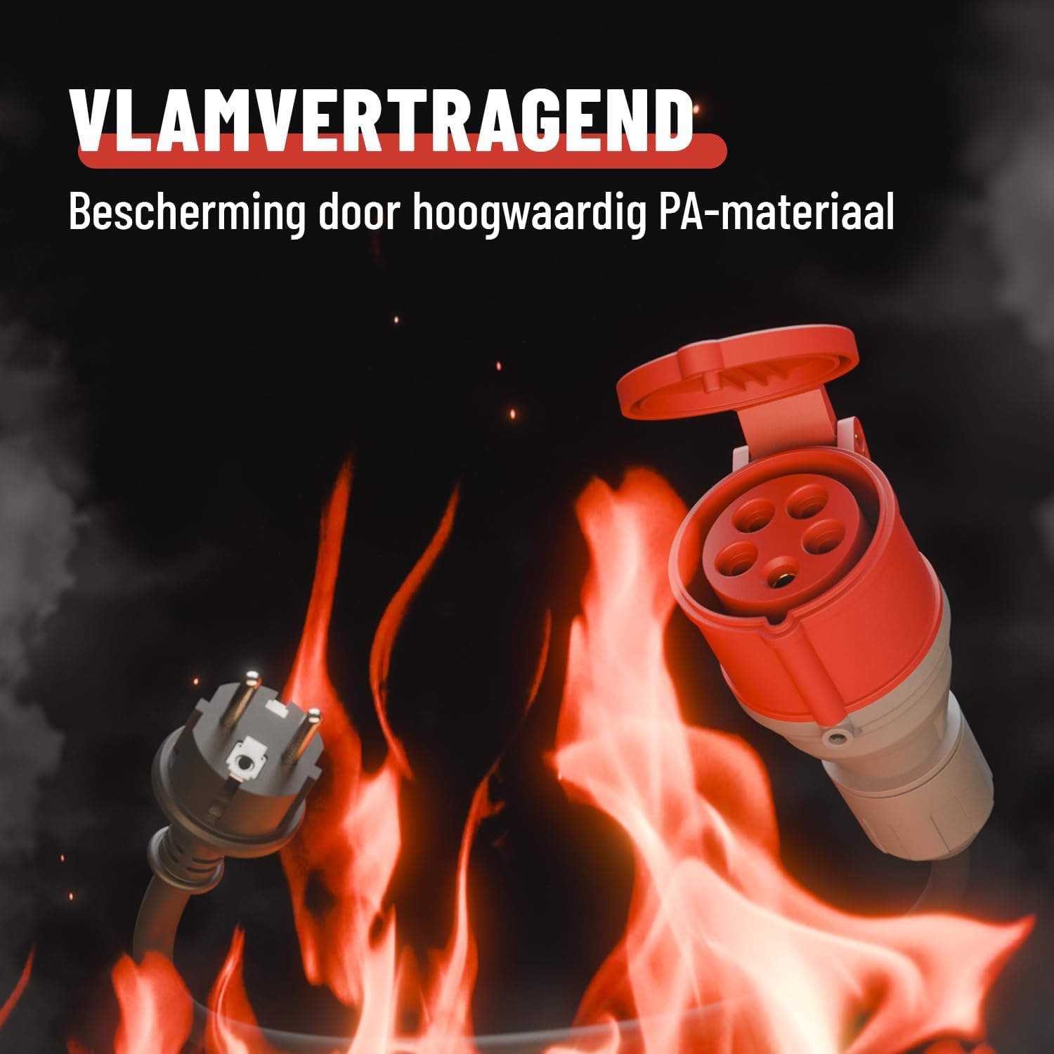 Detalle 2 de ABSINA 911007 Schuko-CEE-adapter 16 A met 60 cm kabel en IP44