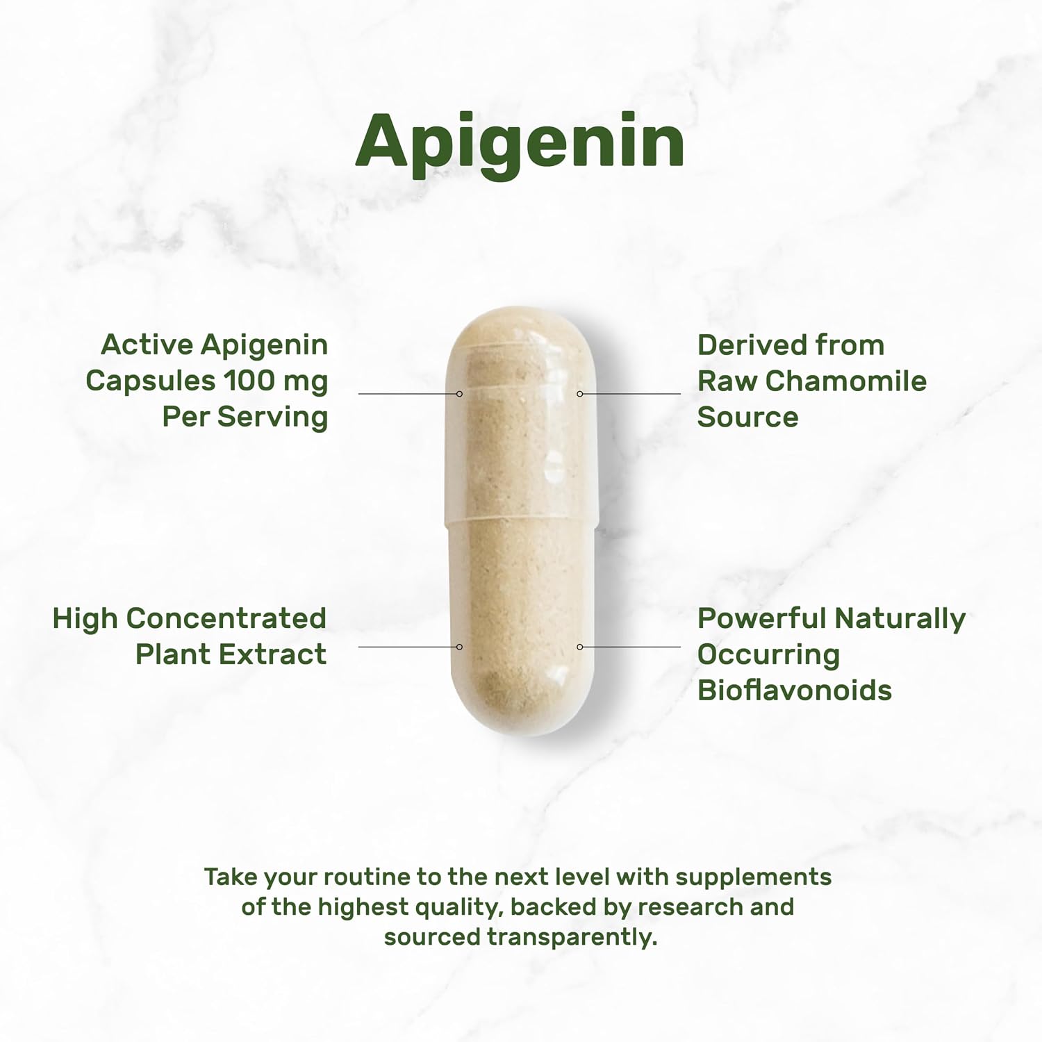 Detalle de Apigenin Supplement 100 mg Per Serving