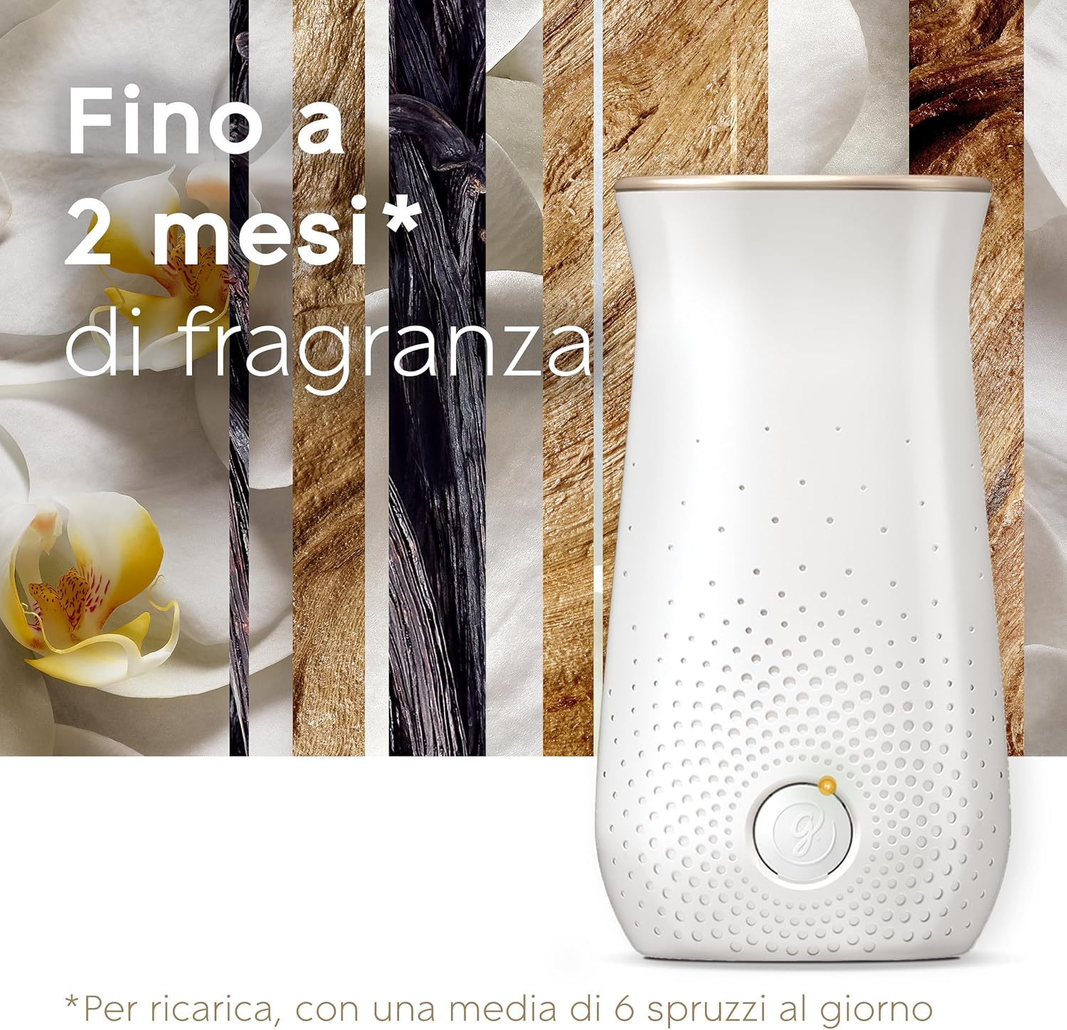 Detalle 2 de Glade Sense & Spray: Profumatore per Ambienti con Sensore di Movimento, Romantic Vanilla Blossom – 3 Ricariche 18 ml