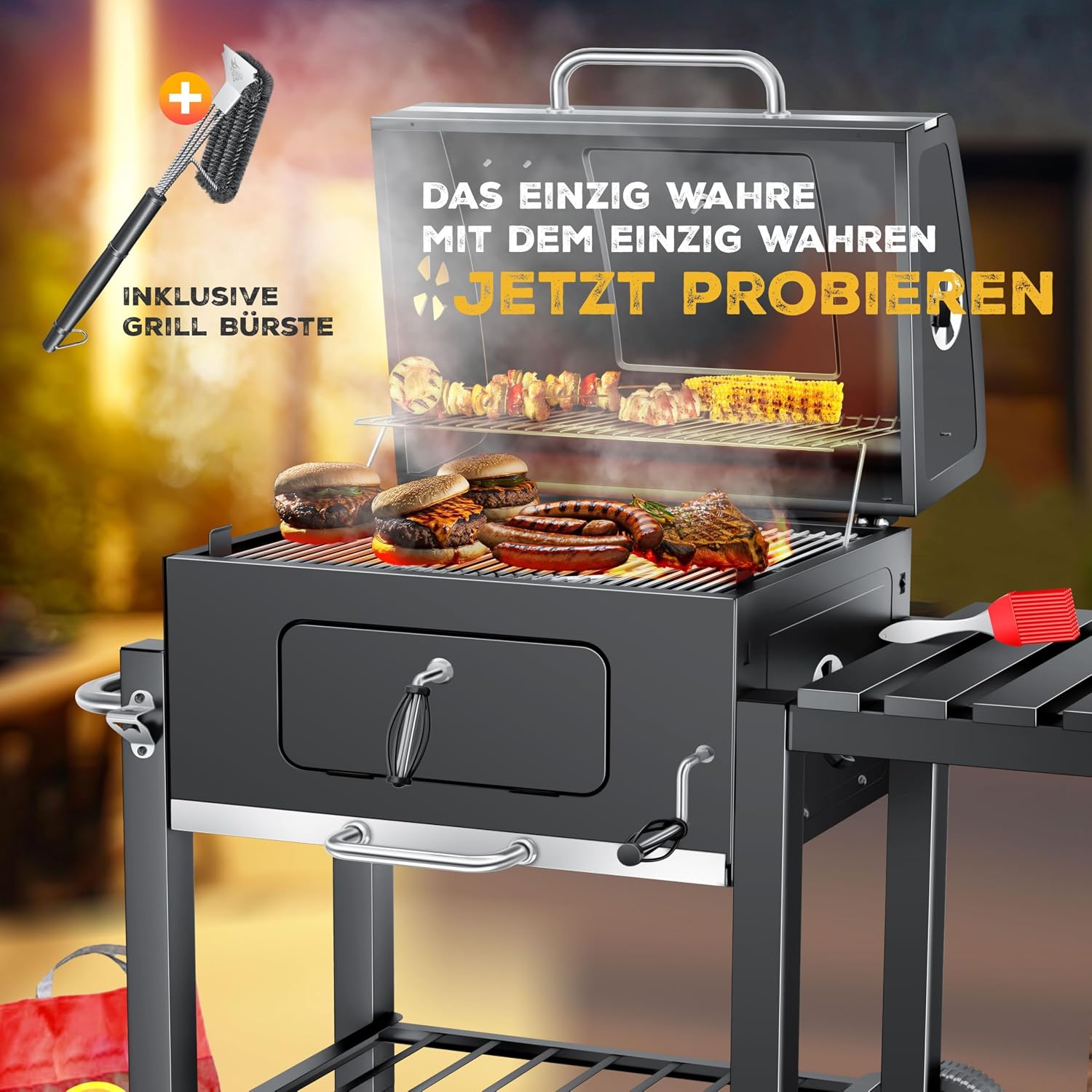 Detalle 2 de KESSER® Grillwagen BBQ Smoker XL 56x41,5 cm