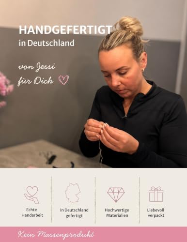 Detalle de happymaker vergoldete Edelstahlkette mit Amethyst-Anhänger – wasserfest, nickelfrei, Handmade in Deutschland