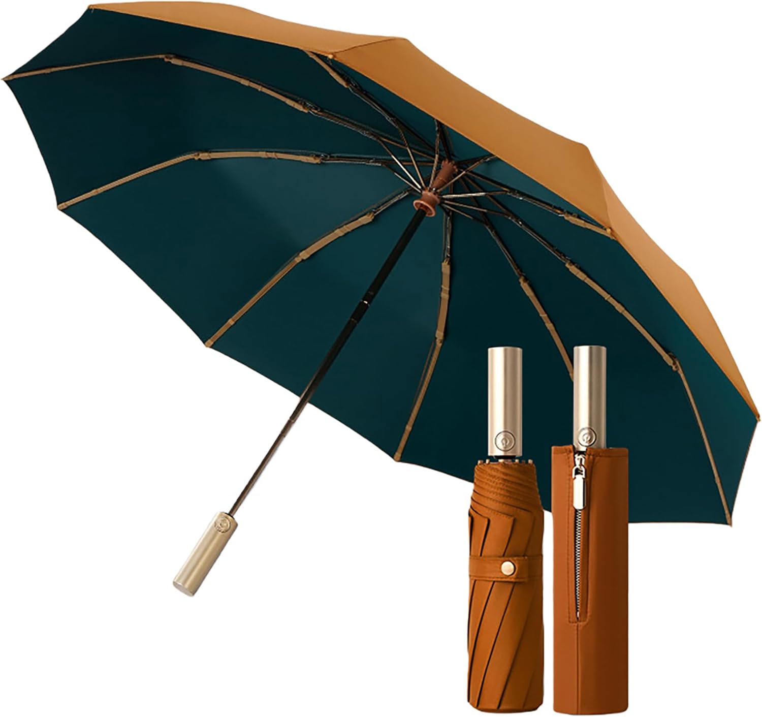Thumbnail 6 de erised's bifrost Large Business Travel Folding Golf Umbrella with Auto Open/Close, UPF50+ and Zip Sleeve