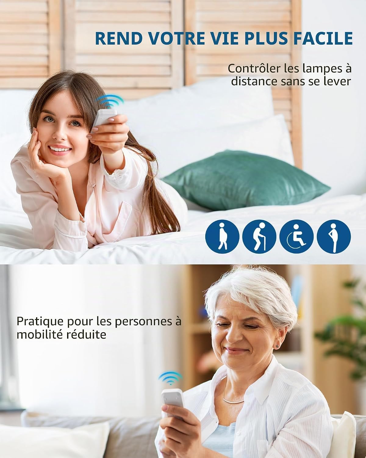 Detalle de DEWENWILS Interrupteur sans Fil avec 1 Récepteur et 1 Télécommande – contrôle pratique jusqu’à 30 m