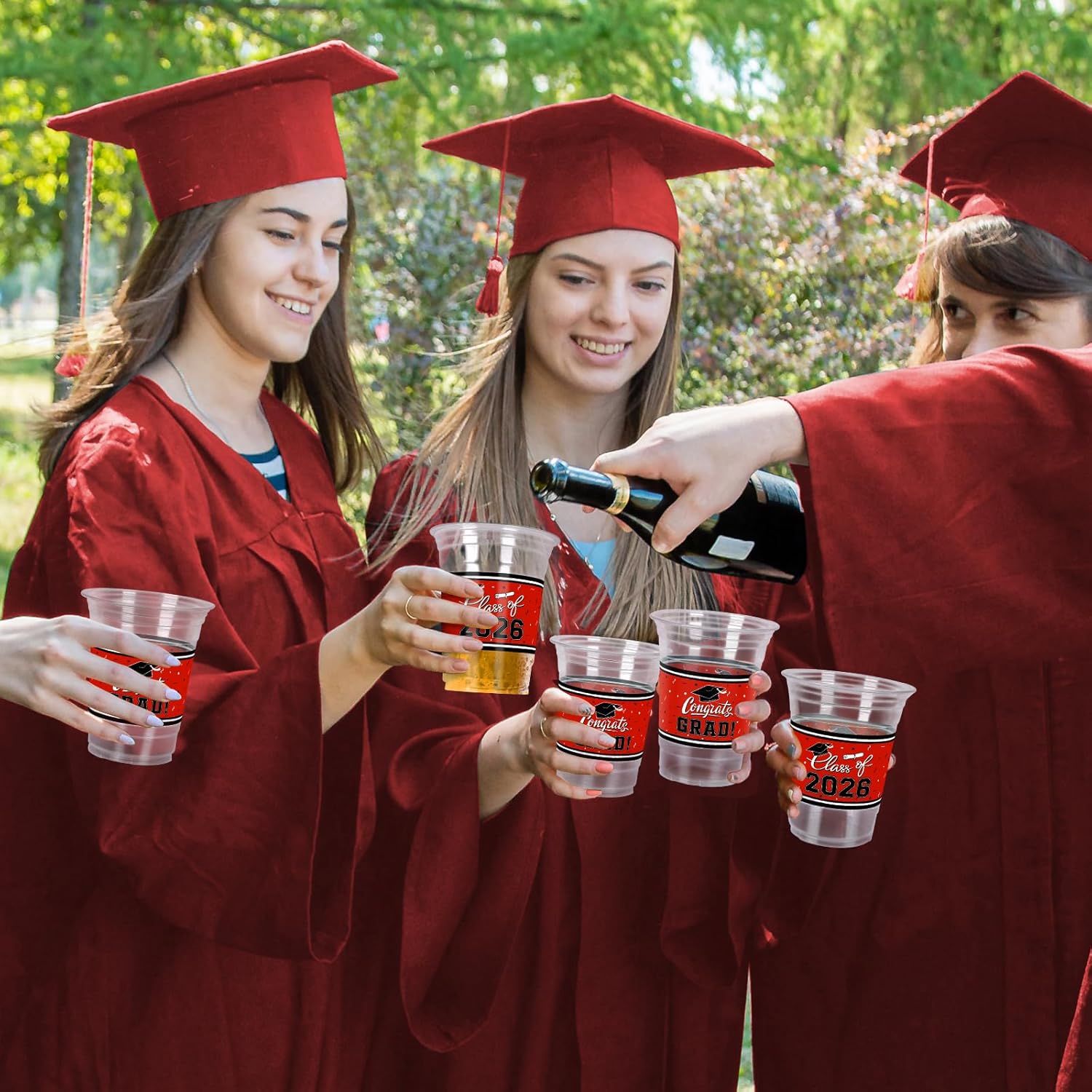 Thumbnail 6 de Gatherfun Class of 2026 Celebration 100-Pack 16oz Red Graduation Plastic Cups