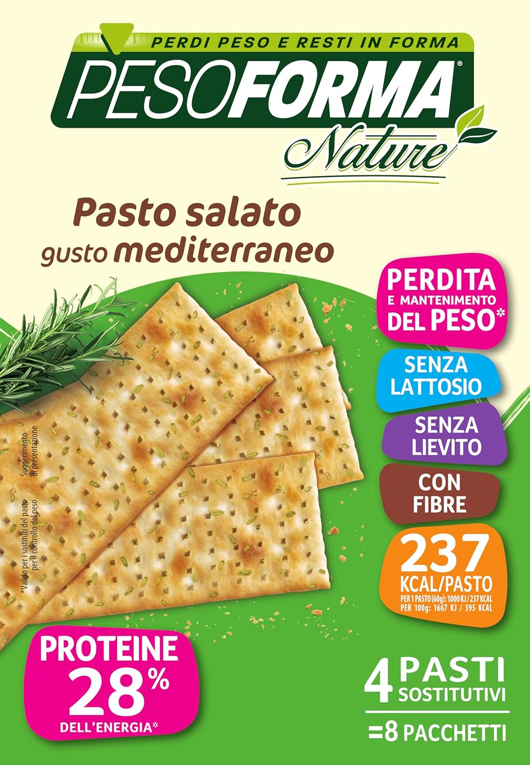 Detalle 1 de Pesoforma Nature Pasto Mediterraneo Neutro, 240 g – Pasto sostitutivo vegetariano legato a una dieta controllata
