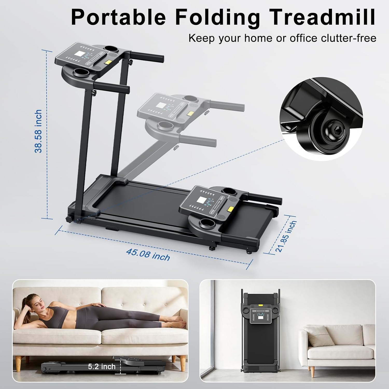 Detalle de Walking Pad Treadmill with 39-Inch Belt