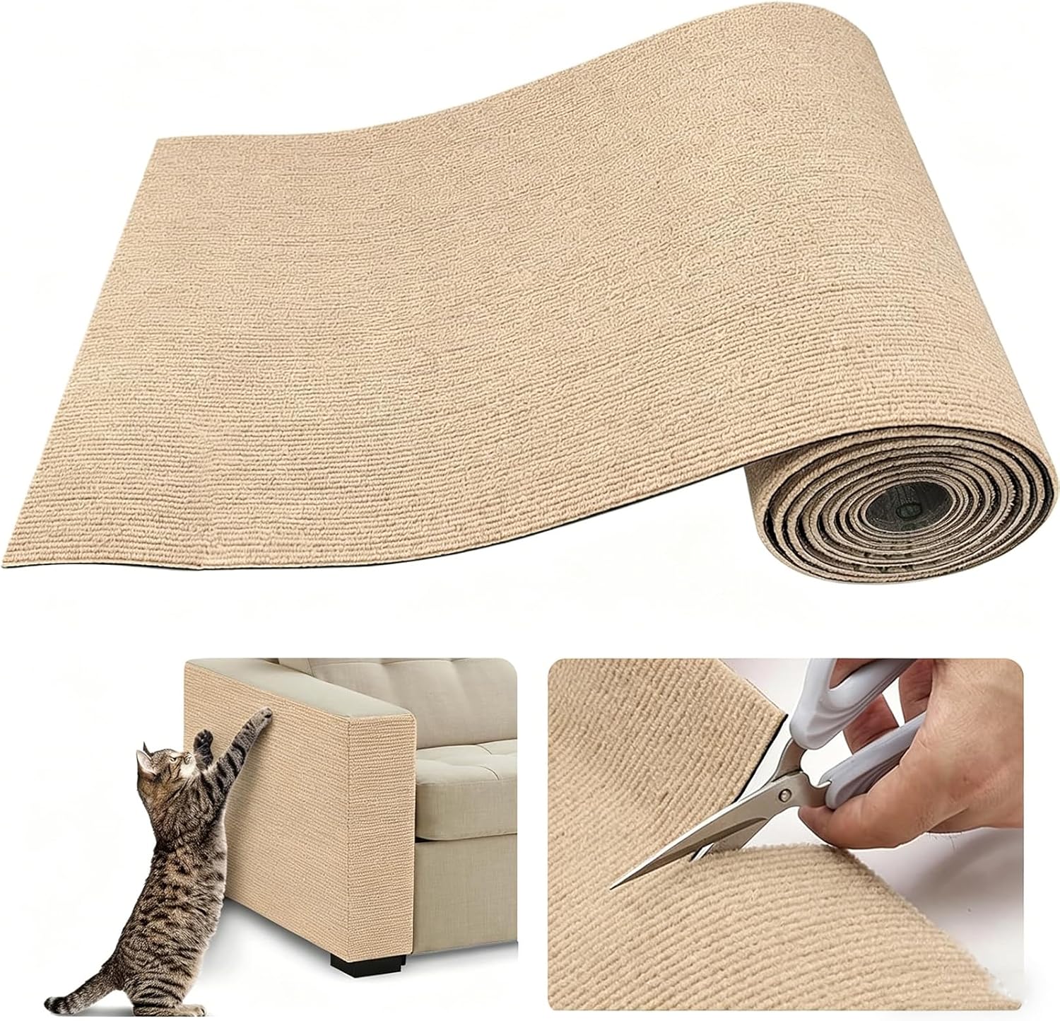 Thumbnail 6 de Trimmbare selbstklebende Kratzschutz-Matte für Sofa & Wand – Katzenschutzteppich 200 cm