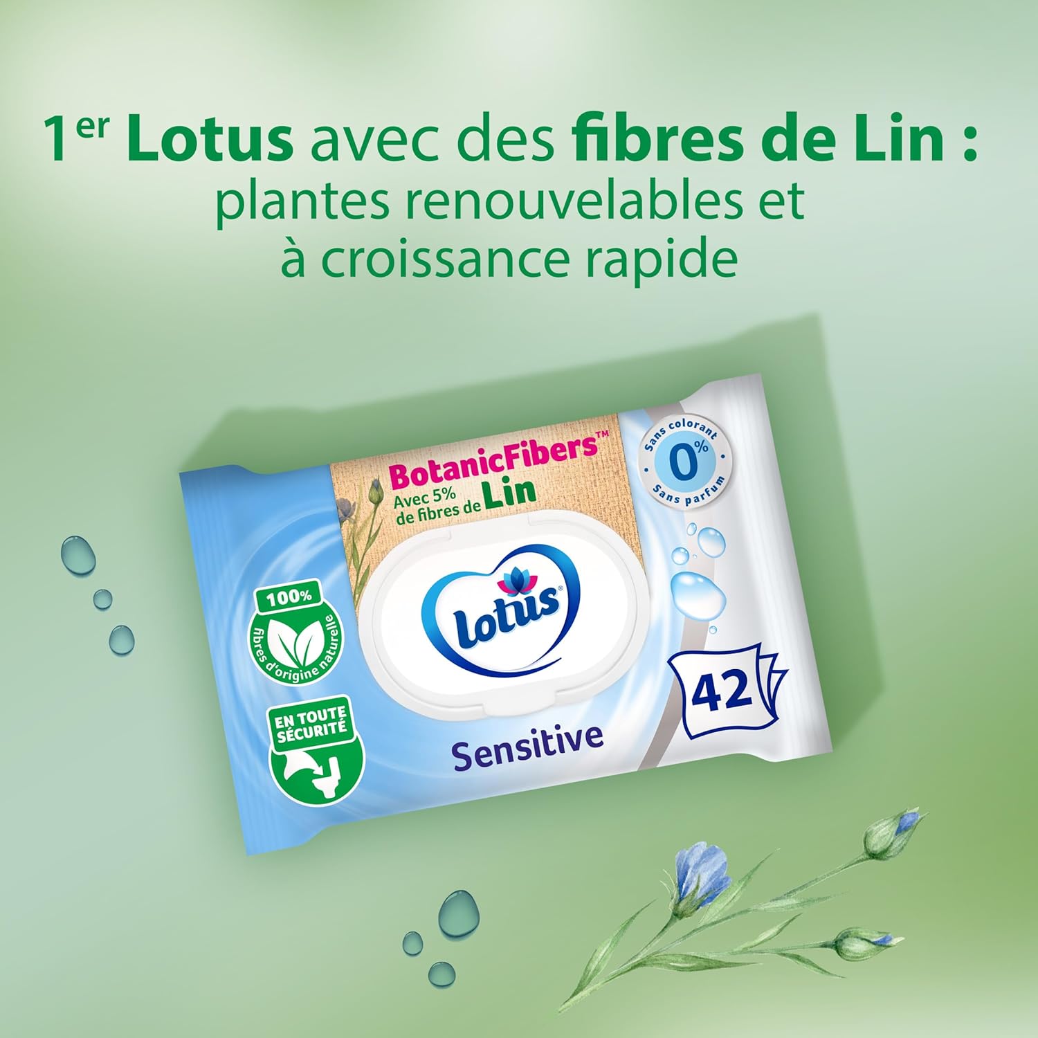Detalle 2 de Lotus Papier Toilette Humide Sensitive 294 feuilles đź§»