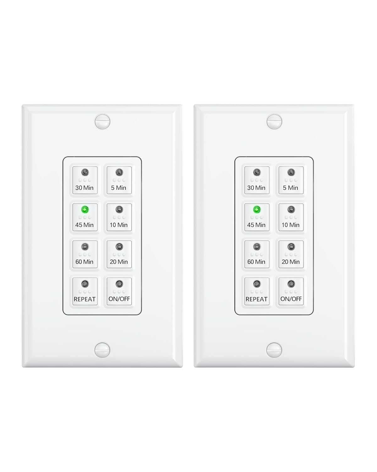 Detalle de BN-LINK Bathroom Fan Timer Switch, 2-Pack, Six Countdown Settings