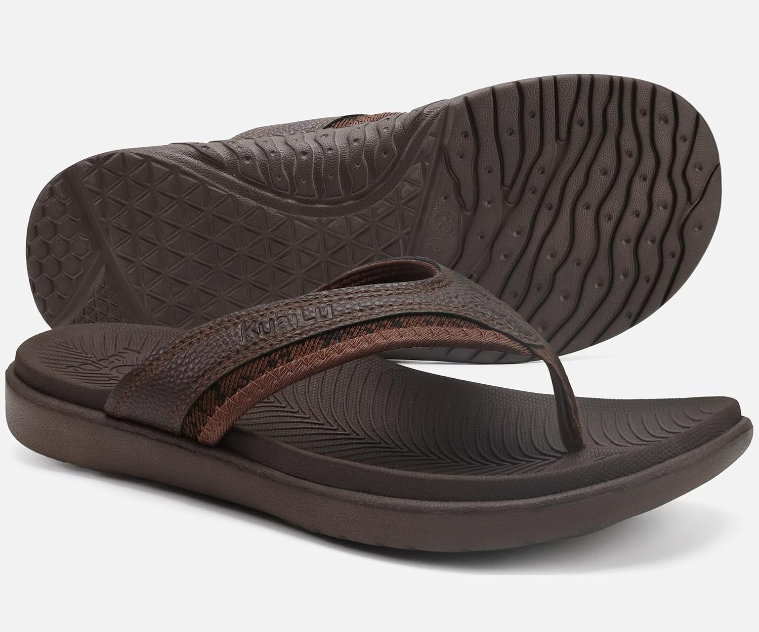 Detalle de KuaiLu Mens Sport Flip Flops with Orthotic Arch Support